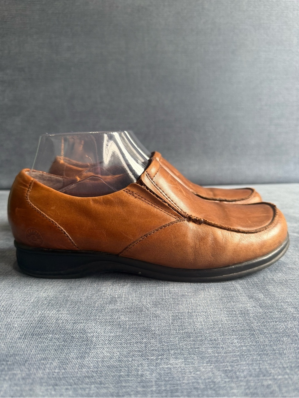 Earth Sprit Women’s Brown Leather Slip On Comfort Loafers Shoes SZ 7.5 Neutral